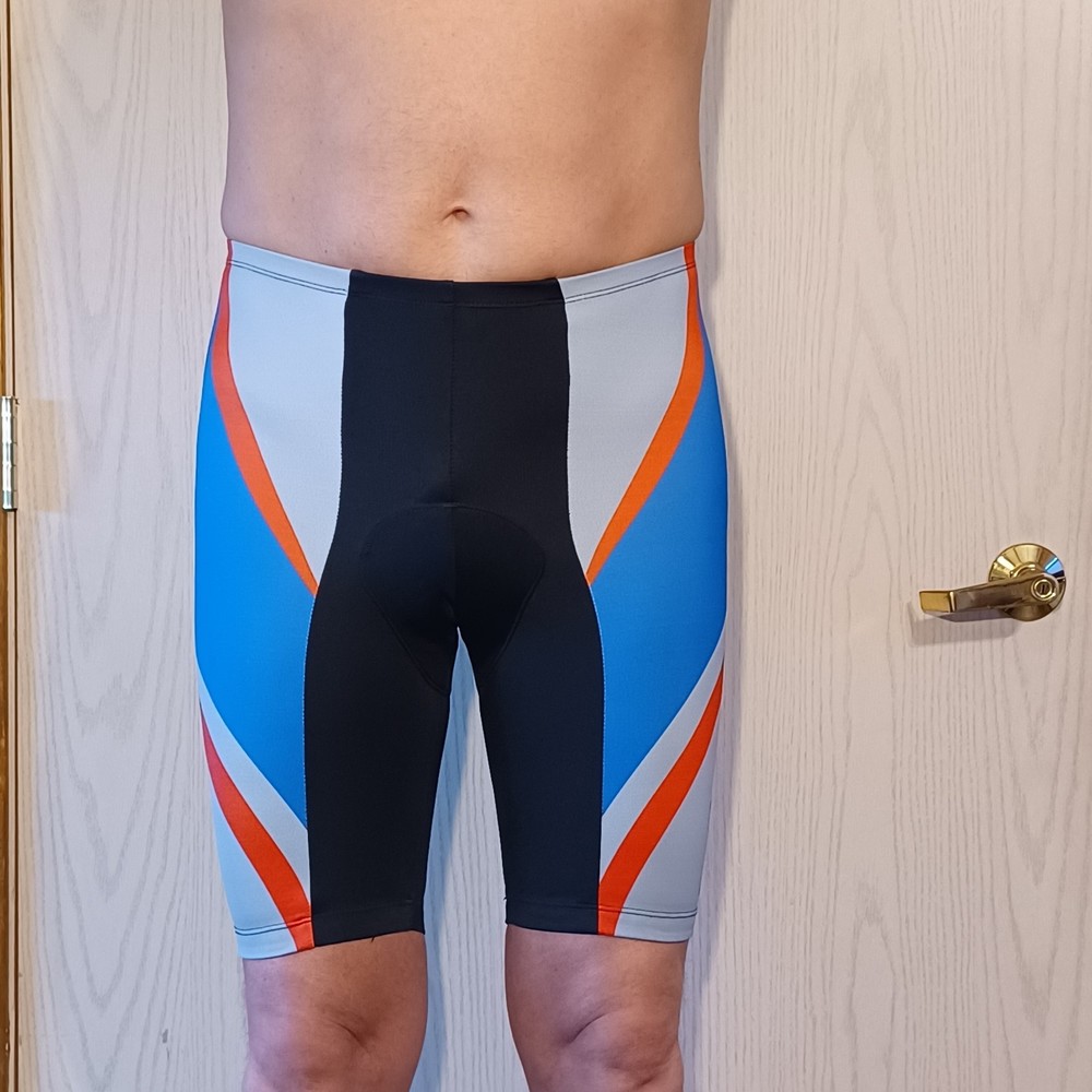 Hot Shoppe Designs Padded Cycling Shorts, Team BSC, Large Black, Blue, Gray, Red
